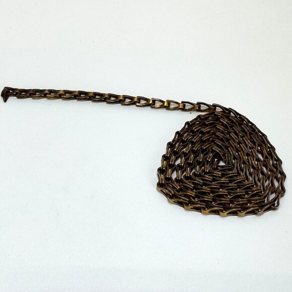 Brass Chain 65" Heavy Duty Used On Padlocks or Clock Weights Antique Circa 1910s - Picture 2 of 6